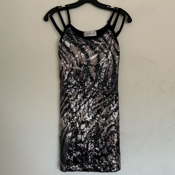 5th Culture Sparkle Sequin Sleeveless Mini Cocktail Party Dress Size Small - Picture 3 of 11